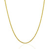 14k Yellow Gold Solid Diamond Cut Rope Chain 1.5mm